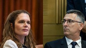 גדעון סער ומיכל וולדיגר, צילום: יהונתן זינדל ואוליבייה פיטוסי פלאש 90